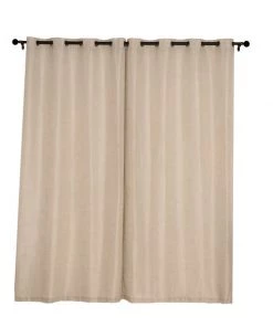 HIER_3120 2 Pack | Handmade Beige Faux Linen Curtains 52"x108", Curtain Panels With Chrome Grommets Home Décor 30 HIER_3120 2 Pack | Handmade Beige Faux Linen Curtains 52