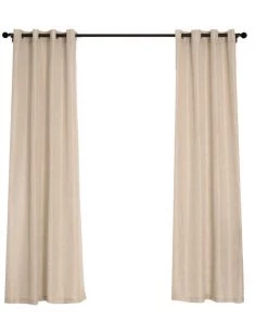 HIER_3120 Home Décor 2 Pack | Handmade Beige Faux Linen Curtains 52"x96", Curtain Panels With Chrome Grommets 32 HIER_3120 Home Décor 2 Pack | Handmade Beige Faux Linen Curtains 52