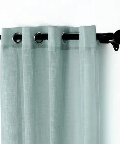 HIER_3120 2 Pack | Handmade Dusty Blue Faux Linen Curtains 52"x64", Curtain Panels With Chrome Grommets Home Décor 28 HIER_3120 2 Pack | Handmade Dusty Blue Faux Linen Curtains 52