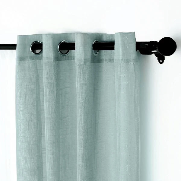 HIER_3120 2 Pack | Handmade Dusty Blue Faux Linen Curtains 52"x64", Curtain Panels With Chrome Grommets Home Décor 13 HIER_3120 2 Pack | Handmade Dusty Blue Faux Linen Curtains 52"x64", Curtain Panels With Chrome Grommets Home Décor
