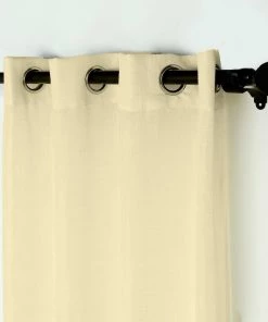 HIER_3120 2 Pack | Handmade Ivory Faux Linen Curtains 52"x64", Curtain Panels With Chrome Grommets Home Décor 21 HIER_3120 2 Pack | Handmade Ivory Faux Linen Curtains 52