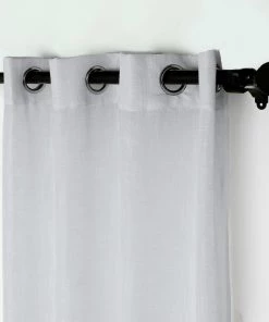 HIER_3120 2 Pack | Handmade Silver Faux Linen Curtains 52"x64", Curtain Panels With Chrome Grommets Home Décor 19 HIER_3120 2 Pack | Handmade Silver Faux Linen Curtains 52
