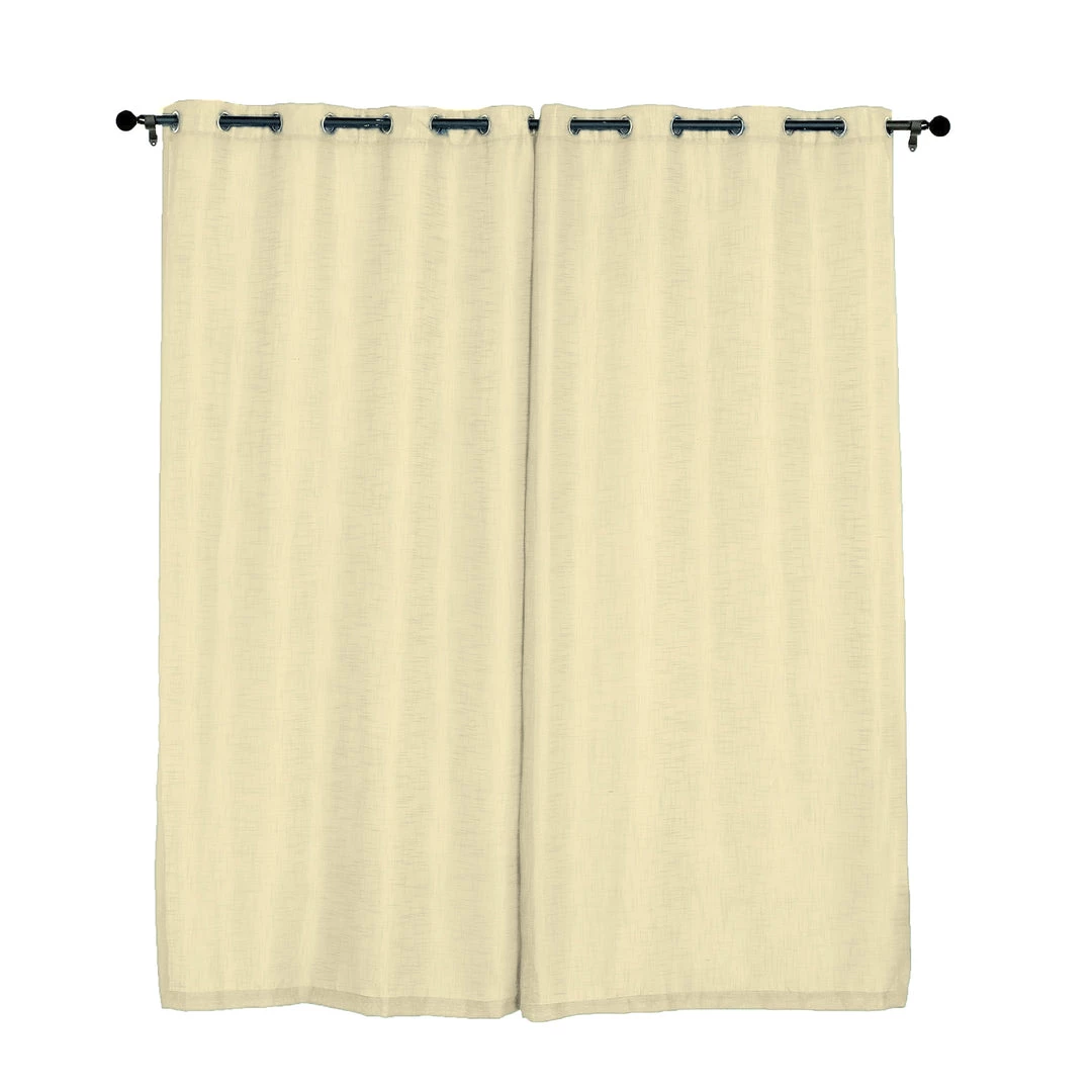 HIER_3120 Home Décor 2 Pack | Handmade Ivory Faux Linen Curtains 52"x108", Curtain Panels With Chrome Grommets 16 HIER_3120 Home Décor 2 Pack | Handmade Ivory Faux Linen Curtains 52"x108", Curtain Panels With Chrome Grommets