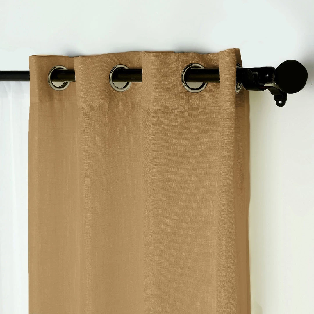 HIER_3120 2 Pack | Handmade Natural Faux Linen Curtains 52"x108", Curtain Panels With Chrome Grommets 9 HIER_3120 2 Pack | Handmade Natural Faux Linen Curtains 52"x108", Curtain Panels With Chrome Grommets