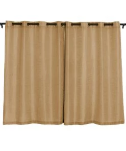 HIER_3120 Home Décor 2 Pack | Handmade Natural Faux Linen Curtains 52"x64", Curtain Panels With Chrome Grommets 30 HIER_3120 Home Décor 2 Pack | Handmade Natural Faux Linen Curtains 52