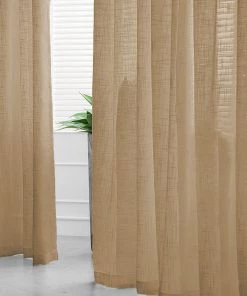 HIER_3120 2 Pack | Handmade Natural Faux Linen Curtains 52"x108", Curtain Panels With Chrome Grommets 24 HIER_3120 2 Pack | Handmade Natural Faux Linen Curtains 52
