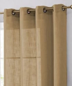 HIER_3120 2 Pack | Handmade Natural Faux Linen Curtains 52"x108", Curtain Panels With Chrome Grommets 27 HIER_3120 2 Pack | Handmade Natural Faux Linen Curtains 52