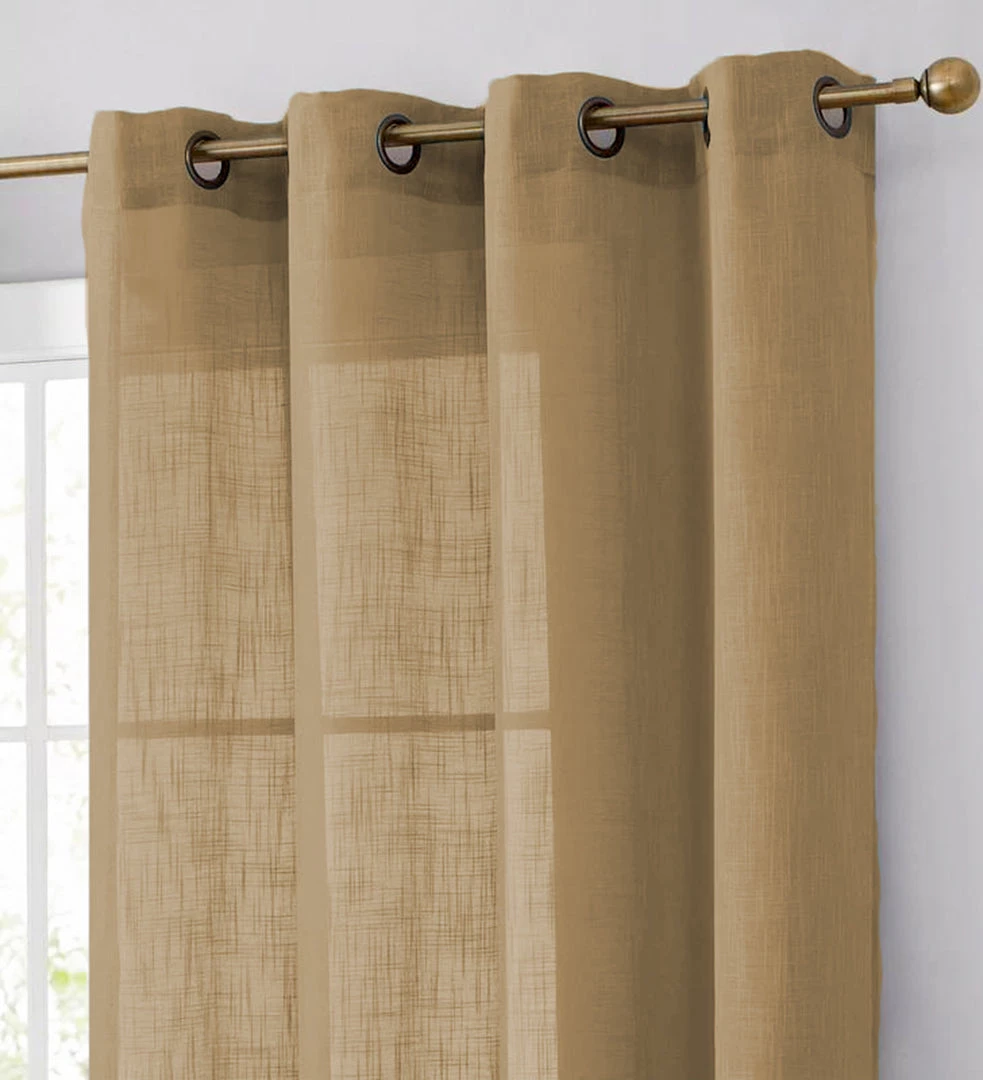 HIER_3120 2 Pack | Handmade Natural Faux Linen Curtains 52"x108", Curtain Panels With Chrome Grommets 11 HIER_3120 2 Pack | Handmade Natural Faux Linen Curtains 52"x108", Curtain Panels With Chrome Grommets