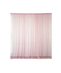 HIER_3110 Big Event Backdrops & Décor 2 Pack | 5ftx10ft Blush/Rose Gold Fire Retardant Floral Lace Sheer Curtains With Rod Pockets