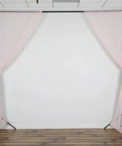 HIER_3110 Big Event Backdrops & Décor 2 Pack | 5ftx10ft Blush/Rose Gold Fire Retardant Floral Lace Sheer Curtains With Rod Pockets