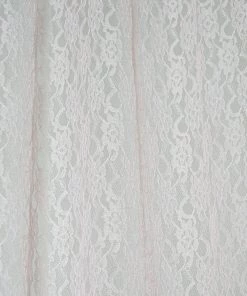 HIER_3110 Big Event Backdrops & Décor 2 Pack | 5ftx10ft Blush/Rose Gold Fire Retardant Floral Lace Sheer Curtains With Rod Pockets