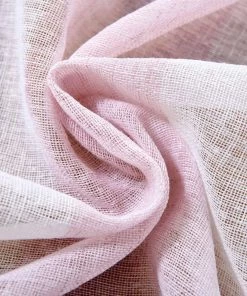 HIER_3160 2 Pack | White/Blush Cabana Print Faux Linen Curtain Panels With Chrome Grommet - 52