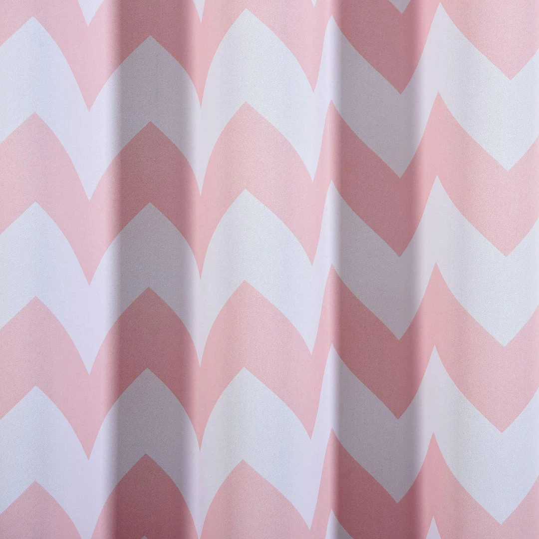 HIER_3160 2 Pack | White/Blush Chevron Design Thermal Blackout Curtains With Chrome Grommet Window Treatment Panels - 52"x108" Chevron & Checkered 9 HIER_3160 2 Pack | White/Blush Chevron Design Thermal Blackout Curtains With Chrome Grommet Window Treatment Panels - 52"x108" Chevron & Checkered