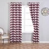 HIER_3160 2 Pack | White/Burgundy Chevron Print Thermal Blackout Window Curtain Grommet Panels, Noise Cancelling Curtains - 52"x108" Home Curtains