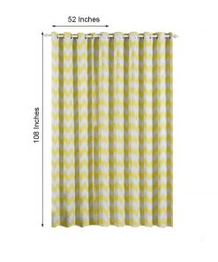 HIER_3160 2 Pack | White/Yellow Chevron Design Thermal Blackout Curtains With Chrome Grommet Window Treatment Panels - 52"x108" Home Curtains 14 HIER_3160 2 Pack | White/Yellow Chevron Design Thermal Blackout Curtains With Chrome Grommet Window Treatment Panels - 52