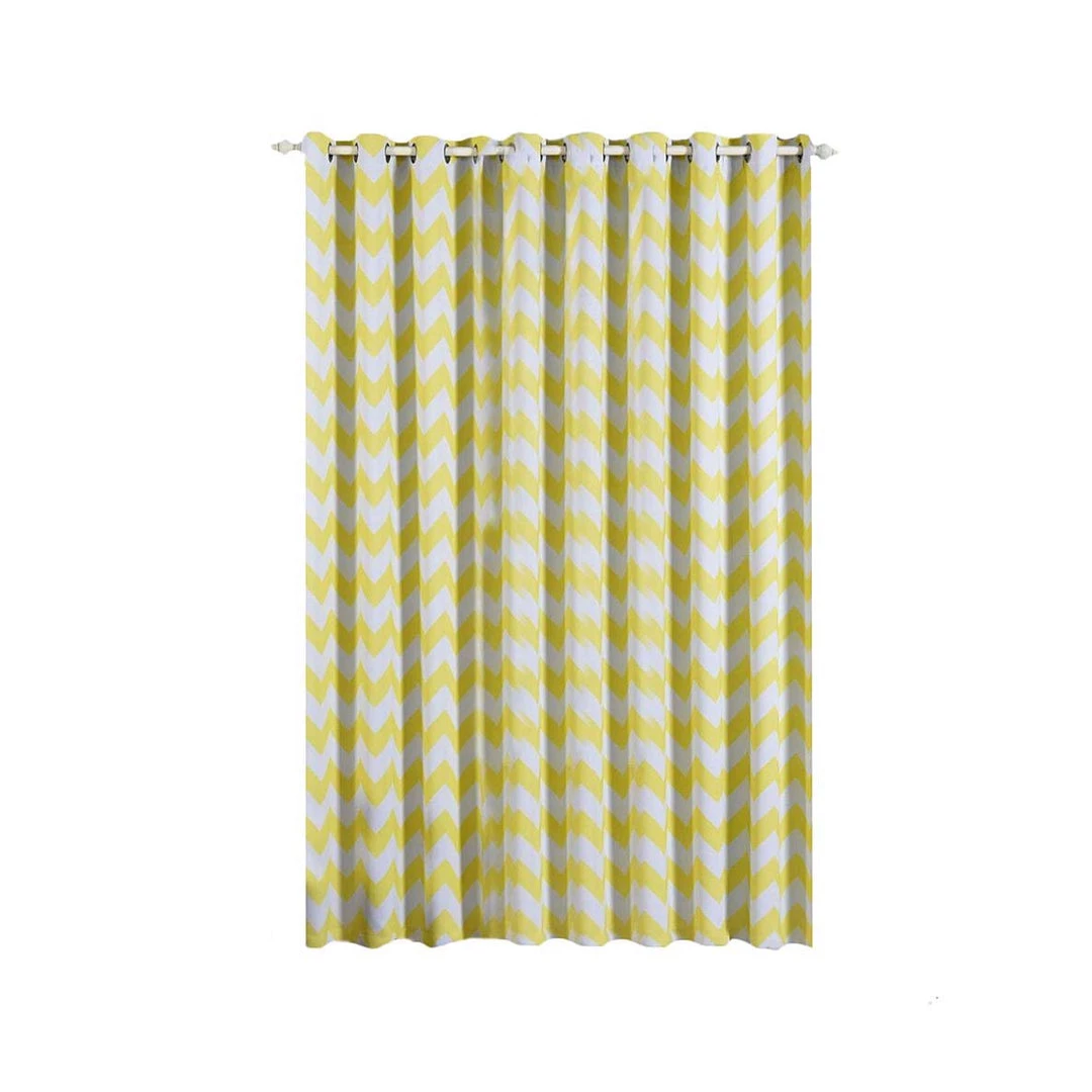 HIER_3160 2 Pack | White/Yellow Chevron Design Thermal Blackout Curtains With Chrome Grommet Window Treatment Panels - 52"x108" Home Curtains 12 HIER_3160 2 Pack | White/Yellow Chevron Design Thermal Blackout Curtains With Chrome Grommet Window Treatment Panels - 52"x108" Home Curtains