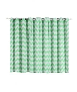 HIER_3160 2 Pack | White/Mint Chevron Design Thermal Blackout Soundproof Curtains With Chrome Grommet Window Treatment Panels - 52"x64" Home Décor 21 HIER_3160 2 Pack | White/Mint Chevron Design Thermal Blackout Soundproof Curtains With Chrome Grommet Window Treatment Panels - 52
