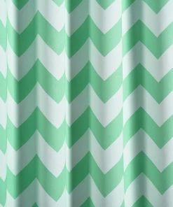 HIER_3160 2 Pack | White/Mint Chevron Design Thermal Blackout Soundproof Curtains With Chrome Grommet Window Treatment Panels - 52"x64" Home Décor 18 HIER_3160 2 Pack | White/Mint Chevron Design Thermal Blackout Soundproof Curtains With Chrome Grommet Window Treatment Panels - 52
