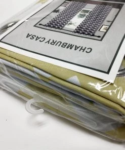 HIER_3160 Home Décor 2 Pack | White/Baby Blue Chevron Design Thermal Blackout Curtains With Chrome Grommet Window Treatment Panels - 52