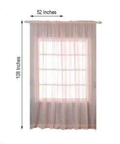 HIER_3160 Big Event Backdrops & Décor 2 Pack | Blush/Rose Gold Silk Organza Sheer Curtains With Rod Pocket Window Treatment Panels - 52"x108" 16 HIER_3160 Big Event Backdrops & Décor 2 Pack | Blush/Rose Gold Silk Organza Sheer Curtains With Rod Pocket Window Treatment Panels - 52