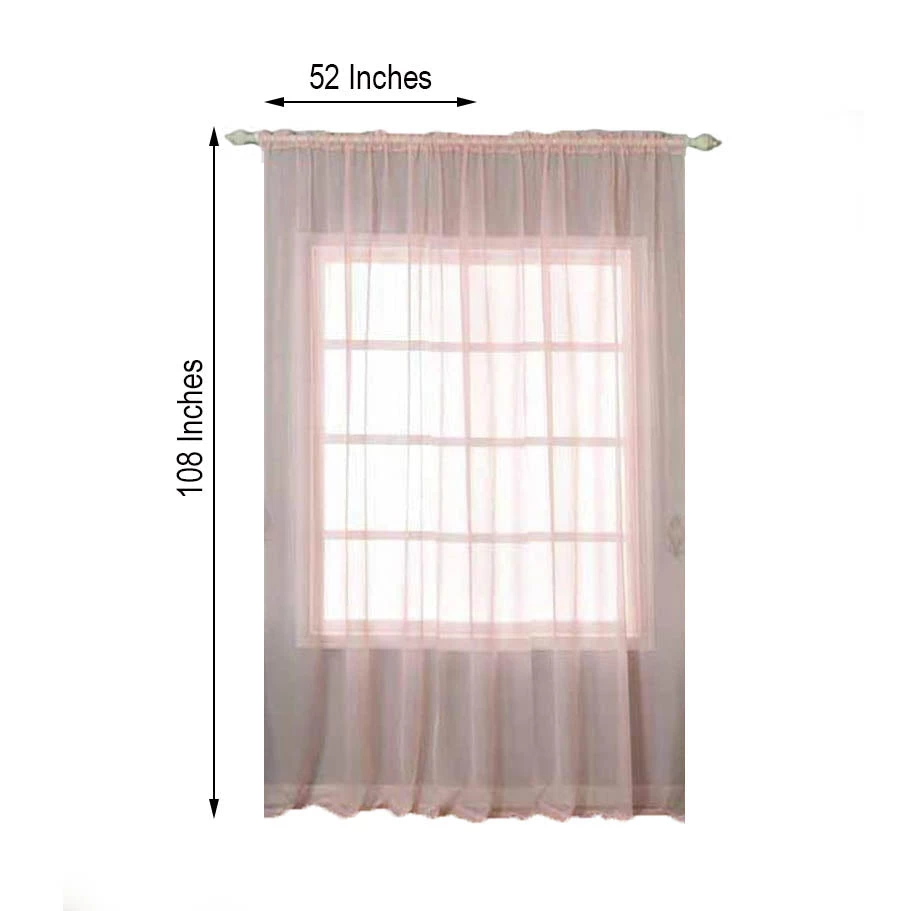 HIER_3160 Big Event Backdrops & Décor 2 Pack | Blush/Rose Gold Silk Organza Sheer Curtains With Rod Pocket Window Treatment Panels - 52"x108" 3 HIER_3160 Big Event Backdrops & Décor 2 Pack | Blush/Rose Gold Silk Organza Sheer Curtains With Rod Pocket Window Treatment Panels - 52"x108"