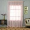 HIER_3160 Big Event Backdrops & Décor 2 Pack | Blush/Rose Gold Silk Organza Sheer Curtains With Rod Pocket Window Treatment Panels - 52"x108"
