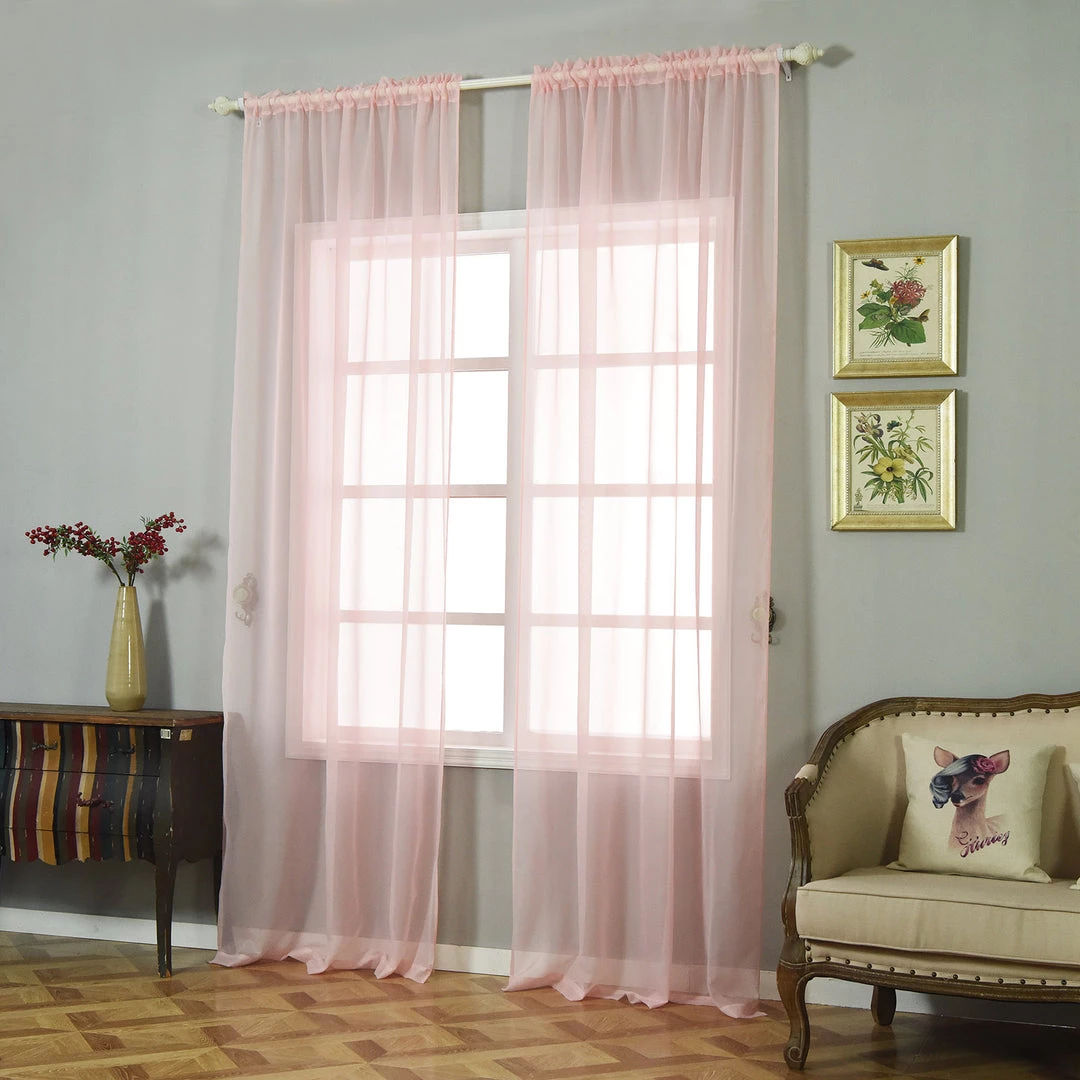 HIER_3160 Big Event Backdrops & Décor 2 Pack | Blush/Rose Gold Silk Organza Sheer Curtains With Rod Pocket Window Treatment Panels - 52"x108" 7 HIER_3160 Big Event Backdrops & Décor 2 Pack | Blush/Rose Gold Silk Organza Sheer Curtains With Rod Pocket Window Treatment Panels - 52"x108"