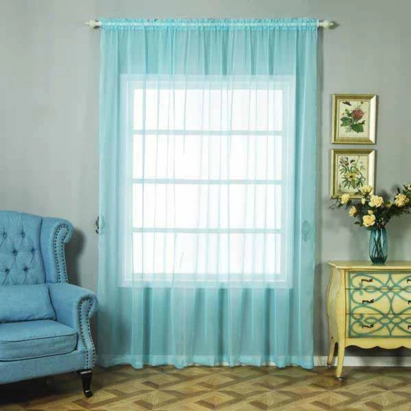 HIER_3160 Big Event Backdrops & Décor 2 Pack | Baby Blue Organza Grommet Sheer Curtains Panels - 52"x108" 1 HIER_3160 Big Event Backdrops & Décor 2 Pack | Baby Blue Organza Grommet Sheer Curtains Panels - 52"x108"
