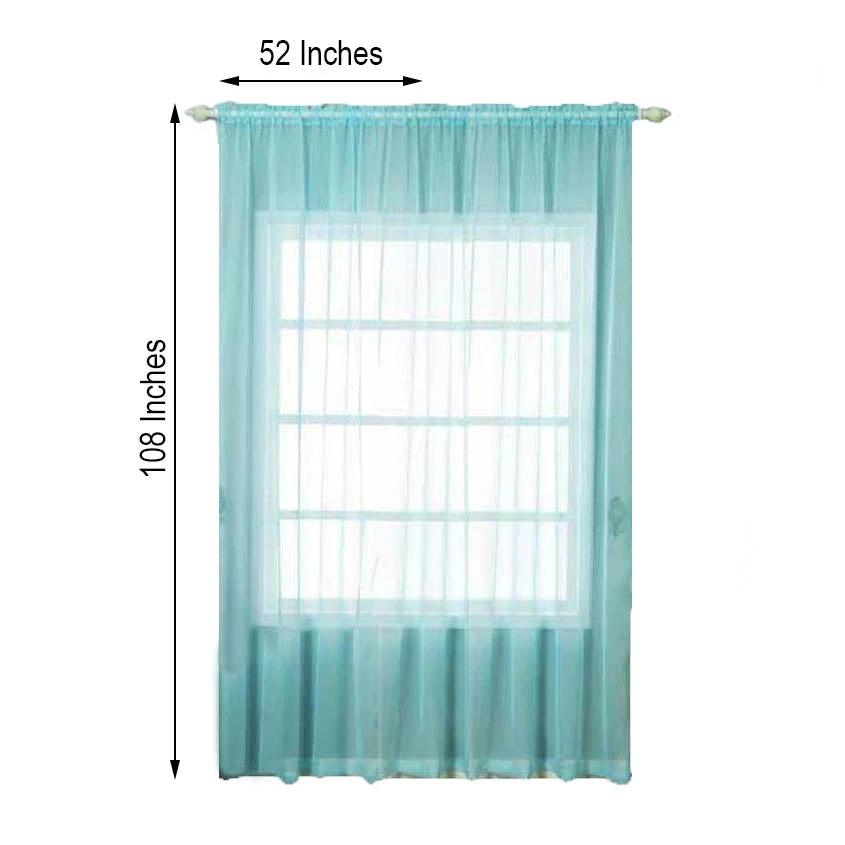 HIER_3160 Big Event Backdrops & Décor 2 Pack | Baby Blue Organza Grommet Sheer Curtains Panels - 52"x108" 3 HIER_3160 Big Event Backdrops & Décor 2 Pack | Baby Blue Organza Grommet Sheer Curtains Panels - 52"x108"