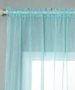 HIER_3160 Big Event Backdrops & Décor 2 Pack | Baby Blue Organza Grommet Sheer Curtains Panels - 52"x108" 19 HIER_3160 Big Event Backdrops & Décor 2 Pack | Baby Blue Organza Grommet Sheer Curtains Panels - 52