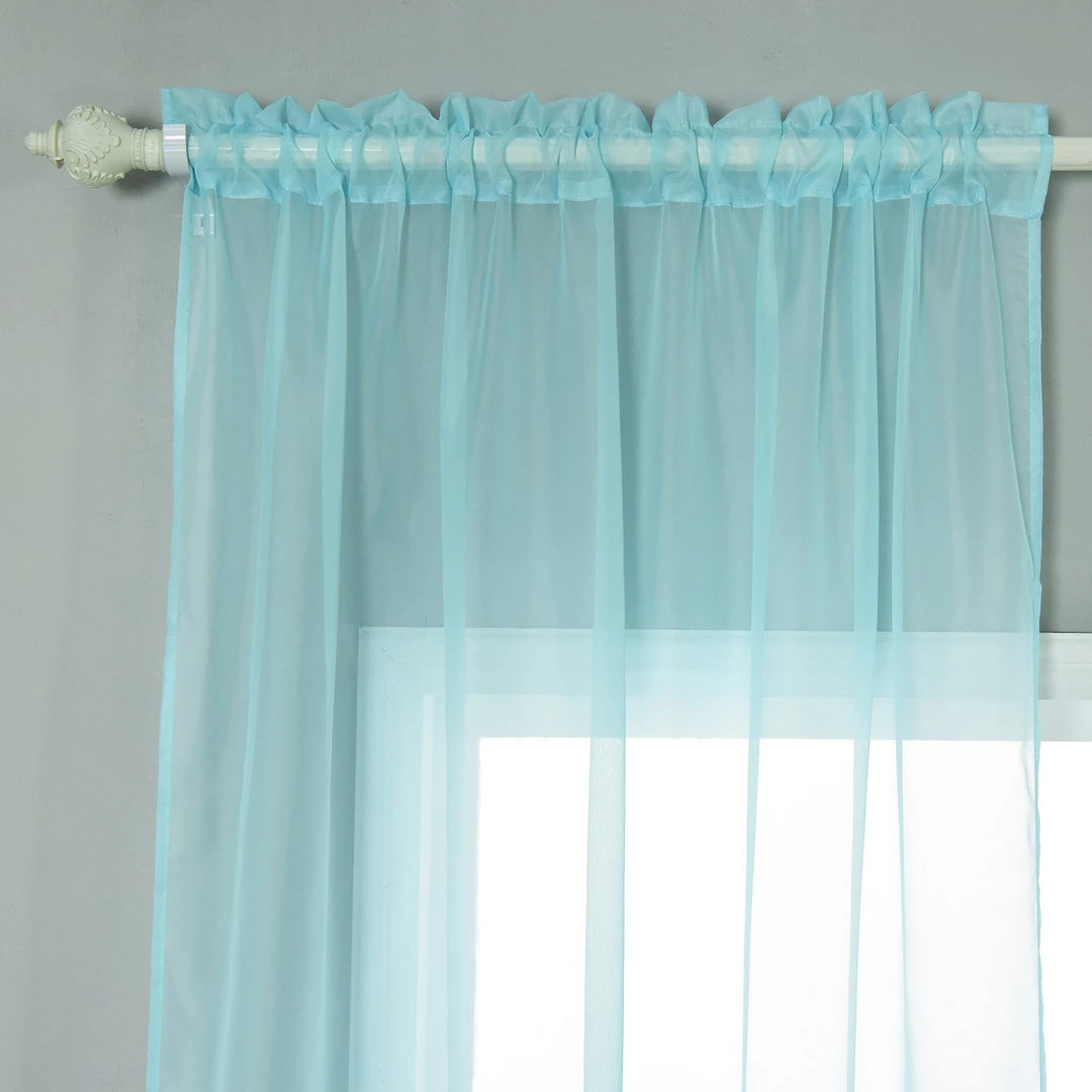 HIER_3160 Big Event Backdrops & Décor 2 Pack | Baby Blue Organza Grommet Sheer Curtains Panels - 52"x108" 6 HIER_3160 Big Event Backdrops & Décor 2 Pack | Baby Blue Organza Grommet Sheer Curtains Panels - 52"x108"