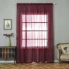 HIER_3160 2 Pack | Burgundy Organza Grommet Sheer Curtains Panels - 52"x108" Big Event Backdrops & Décor