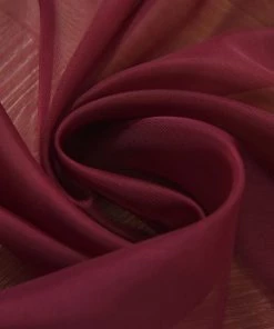 HIER_3160 2 Pack | Burgundy Organza Grommet Sheer Curtains Panels - 52