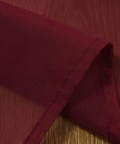 HIER_3160 2 Pack | Burgundy Organza Grommet Sheer Curtains Panels - 52