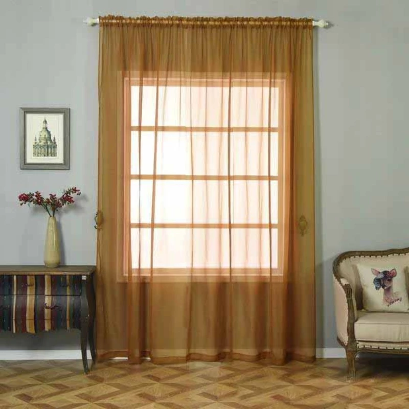 HIER_3160 Big Event Backdrops & Décor 2 Pack | Gold Grommet Sheer Curtains With Rod Pocket Window Treatment Panels - 52"x108" 1 HIER_3160 Big Event Backdrops & Décor 2 Pack | Gold Grommet Sheer Curtains With Rod Pocket Window Treatment Panels - 52"x108"
