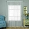 HIER_3160 2 Pack | Ivory Sheer Organza Curtains With Rod Pocket Window Treatment Panels - 52"x108" Big Event Backdrops & Décor