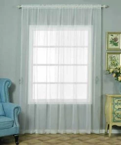 HIER_3160 2 Pack | Ivory Sheer Organza Curtains With Rod Pocket Window Treatment Panels - 52"x108" Big Event Backdrops & Décor