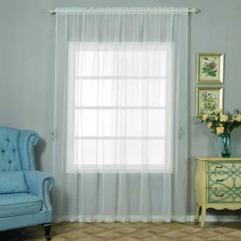 HIER_3160 2 Pack | Ivory Sheer Organza Curtains With Rod Pocket Window Treatment Panels - 52"x108" Big Event Backdrops & Décor 1 HIER_3160 2 Pack | Ivory Sheer Organza Curtains With Rod Pocket Window Treatment Panels - 52"x108" Big Event Backdrops & Décor