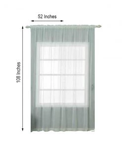 HIER_3160 2 Pack | Ivory Sheer Organza Curtains With Rod Pocket Window Treatment Panels - 52"x108" Big Event Backdrops & Décor 17 HIER_3160 2 Pack | Ivory Sheer Organza Curtains With Rod Pocket Window Treatment Panels - 52