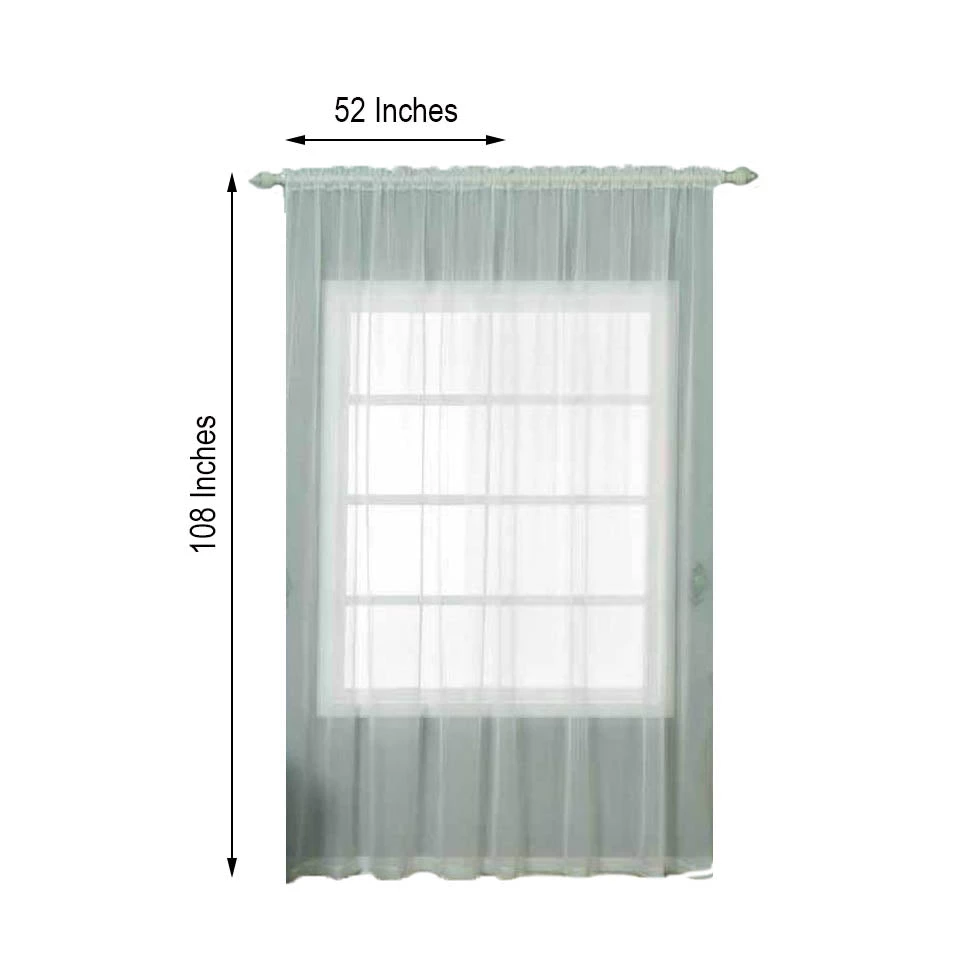 HIER_3160 2 Pack | Ivory Sheer Organza Curtains With Rod Pocket Window Treatment Panels - 52"x108" Big Event Backdrops & Décor 3 HIER_3160 2 Pack | Ivory Sheer Organza Curtains With Rod Pocket Window Treatment Panels - 52"x108" Big Event Backdrops & Décor