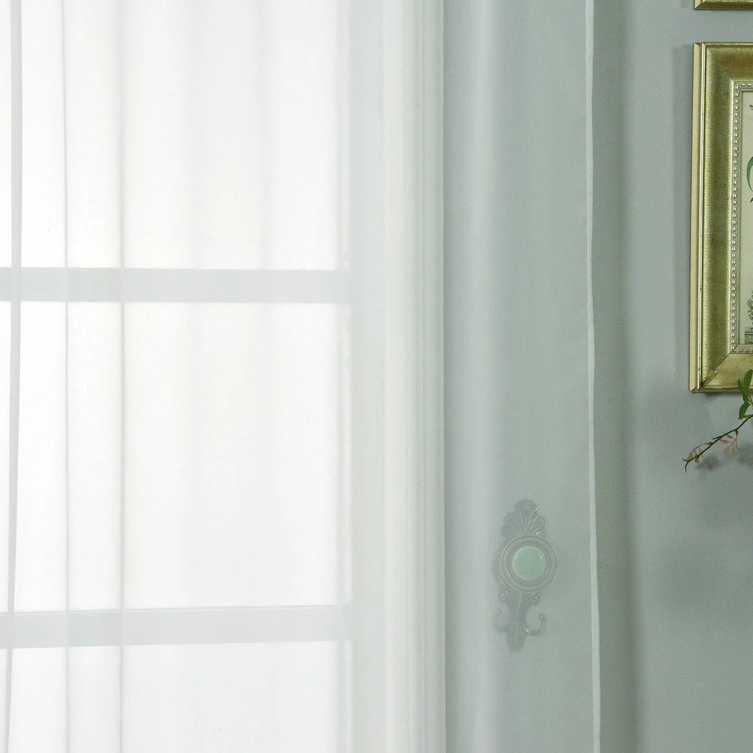 HIER_3160 2 Pack | Ivory Sheer Organza Curtains With Rod Pocket Window Treatment Panels - 52"x108" Big Event Backdrops & Décor 9 HIER_3160 2 Pack | Ivory Sheer Organza Curtains With Rod Pocket Window Treatment Panels - 52"x108" Big Event Backdrops & Décor