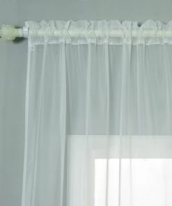 HIER_3160 2 Pack | Ivory Sheer Organza Curtains With Rod Pocket Window Treatment Panels - 52"x108" Big Event Backdrops & Décor 24 HIER_3160 2 Pack | Ivory Sheer Organza Curtains With Rod Pocket Window Treatment Panels - 52