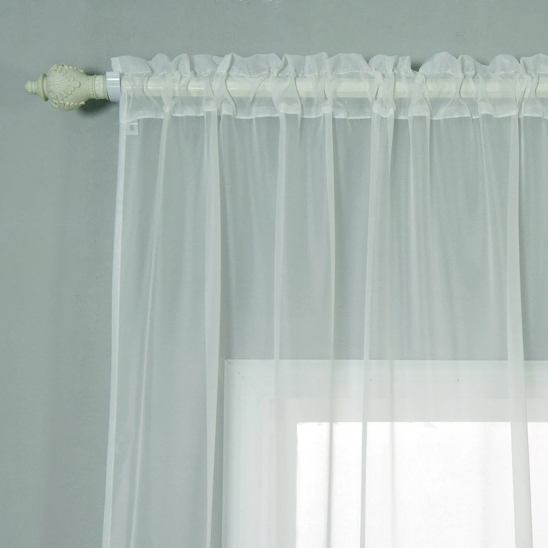 HIER_3160 2 Pack | Ivory Sheer Organza Curtains With Rod Pocket Window Treatment Panels - 52"x108" Big Event Backdrops & Décor 10 HIER_3160 2 Pack | Ivory Sheer Organza Curtains With Rod Pocket Window Treatment Panels - 52"x108" Big Event Backdrops & Décor