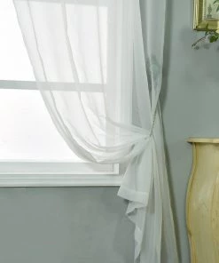 HIER_3160 2 Pack | Ivory Sheer Organza Curtains With Rod Pocket Window Treatment Panels - 52"x108" Big Event Backdrops & Décor 25 HIER_3160 2 Pack | Ivory Sheer Organza Curtains With Rod Pocket Window Treatment Panels - 52
