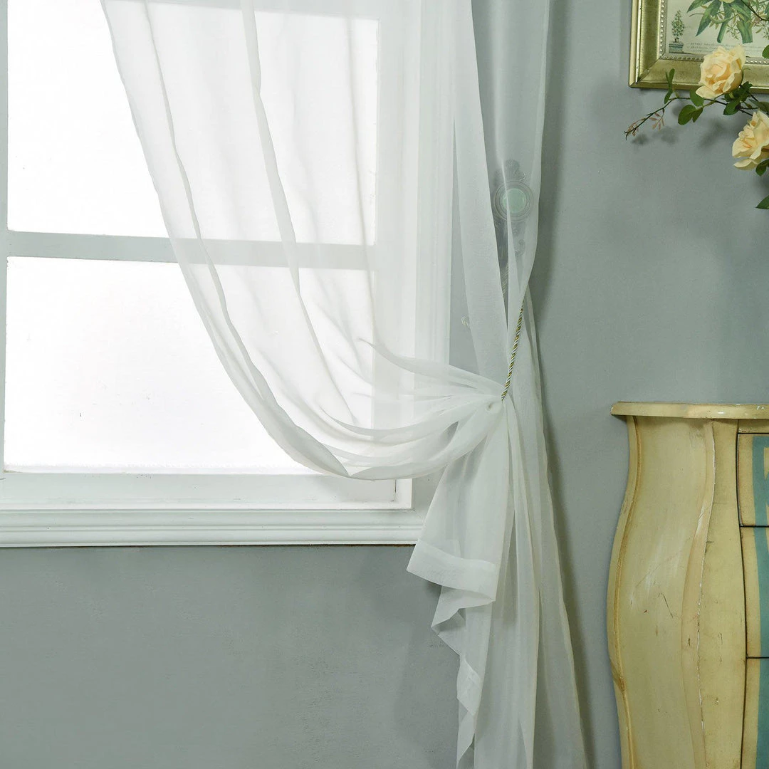 HIER_3160 2 Pack | Ivory Sheer Organza Curtains With Rod Pocket Window Treatment Panels - 52"x108" Big Event Backdrops & Décor 11 HIER_3160 2 Pack | Ivory Sheer Organza Curtains With Rod Pocket Window Treatment Panels - 52"x108" Big Event Backdrops & Décor