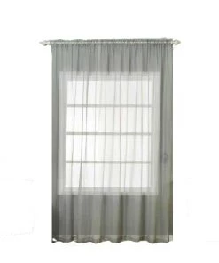 HIER_3160 2 Pack | Silver Sheer Organza Curtains With Rod Pocket Window Treatment Panels - 52"x108" 27 HIER_3160 2 Pack | Silver Sheer Organza Curtains With Rod Pocket Window Treatment Panels - 52
