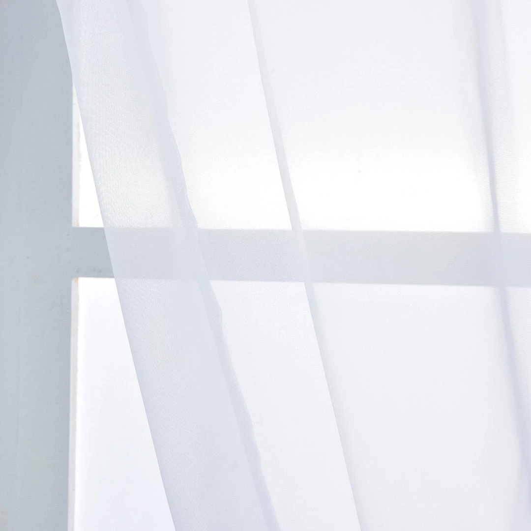 HIER_3160 2 Pack | White Grommet Sheer Curtains With Rod Pocket Window Treatment Panels - 52"x108" Big Event Backdrops & Décor 10 HIER_3160 2 Pack | White Grommet Sheer Curtains With Rod Pocket Window Treatment Panels - 52"x108" Big Event Backdrops & Décor