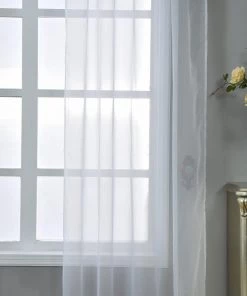 HIER_3160 2 Pack | White Grommet Sheer Curtains With Rod Pocket Window Treatment Panels - 52"x108" Big Event Backdrops & Décor 25 HIER_3160 2 Pack | White Grommet Sheer Curtains With Rod Pocket Window Treatment Panels - 52