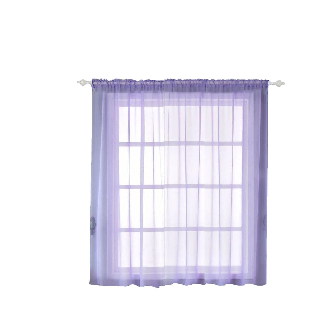HIER_3160 2 Pack | Lavender Sheer Organza Curtains With Rod Pocket Window Treatment Panels - 52"x64" Big Event Backdrops & Décor 8 HIER_3160 2 Pack | Lavender Sheer Organza Curtains With Rod Pocket Window Treatment Panels - 52"x64" Big Event Backdrops & Décor