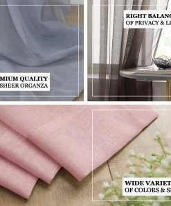 HIER_3160 2 Pack | Black Organza Grommet Sheer Curtains Panels - 52